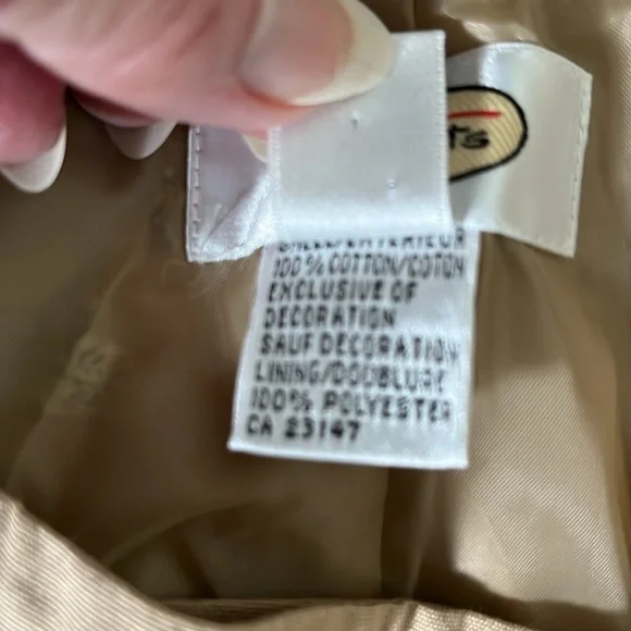 Talbots  pants crop / ankle  high waisted  100% cotton khaki/ embroidery  size 8 - Picture 3 of 9